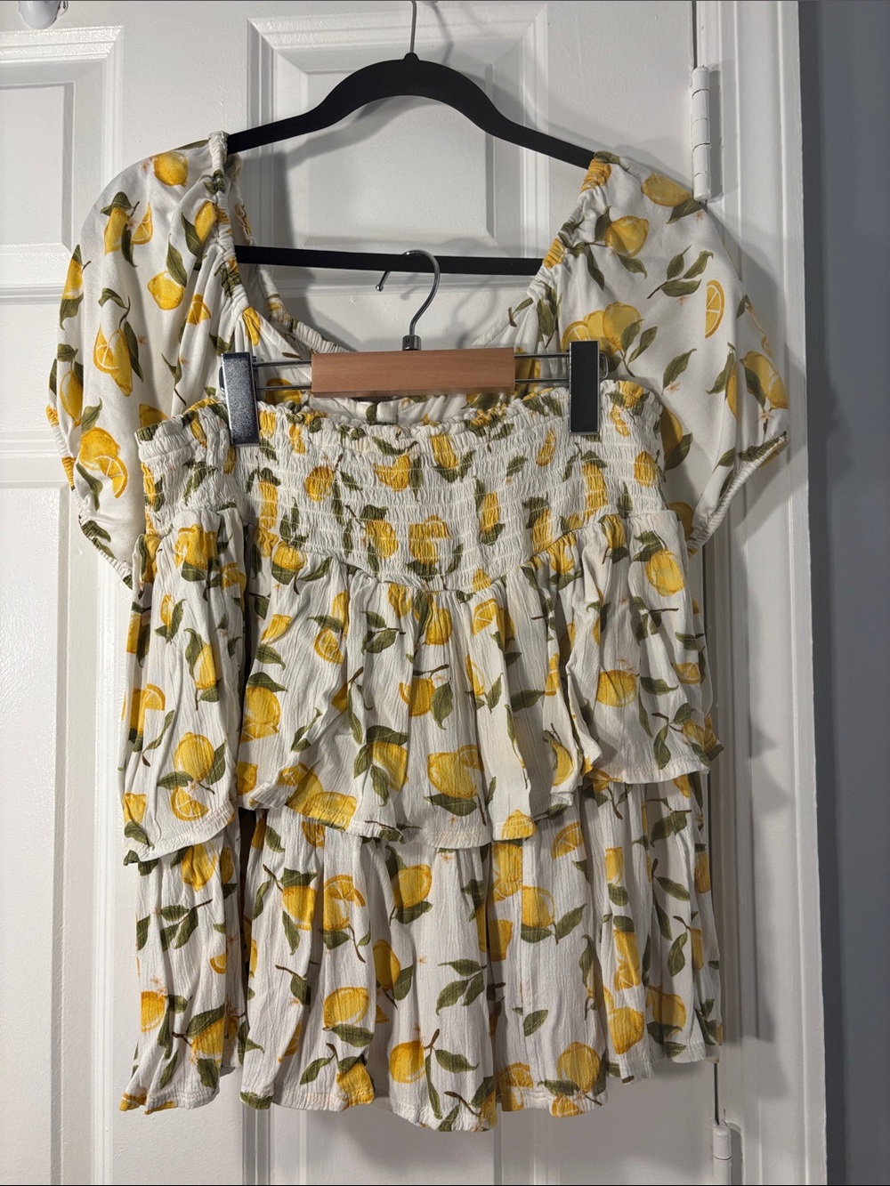 Arizona Jean Co. Lemon Print 2-Piece Top & Skirt Set XL/XXL